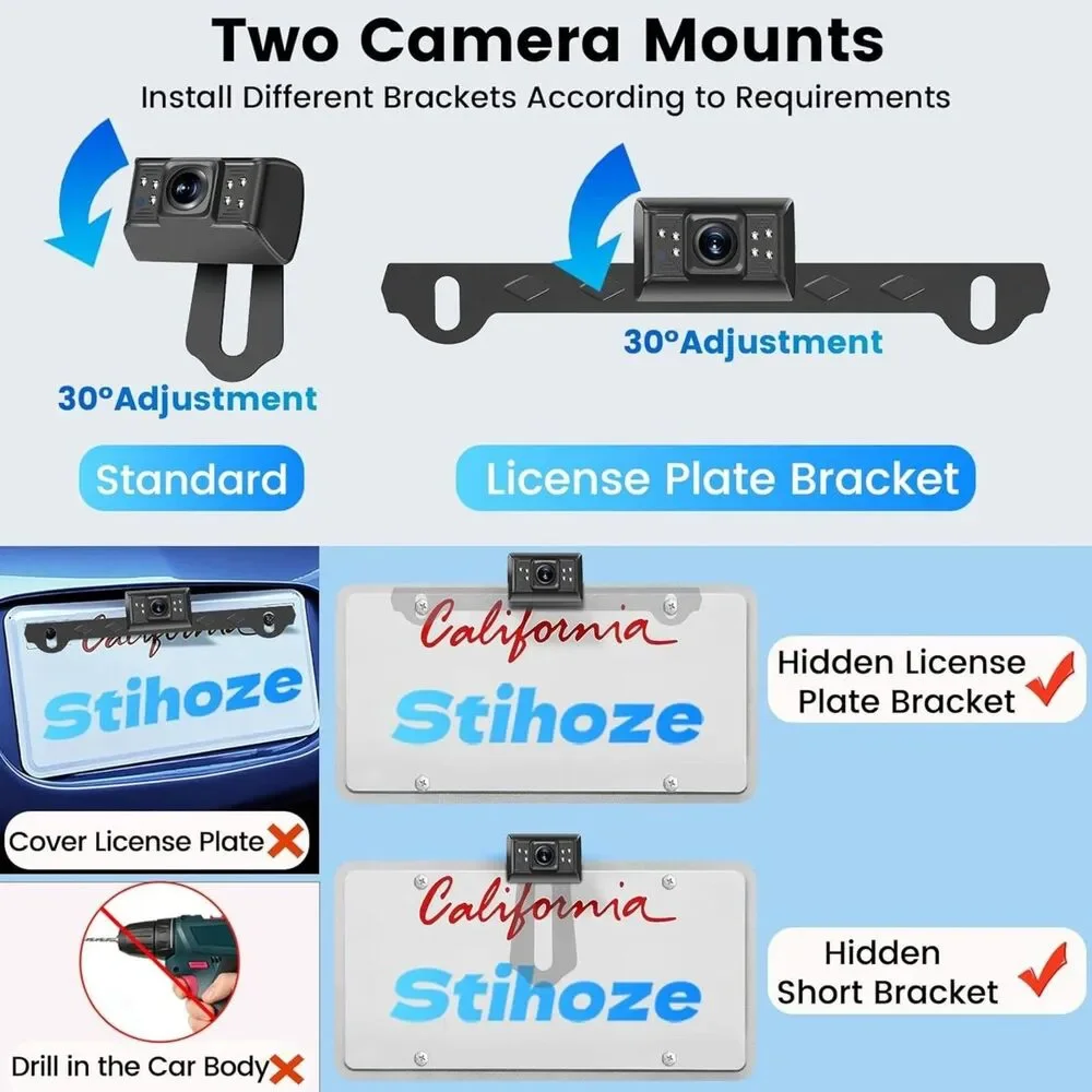 Wireless Backup Camera System 1080P HD Monitor Night Vision